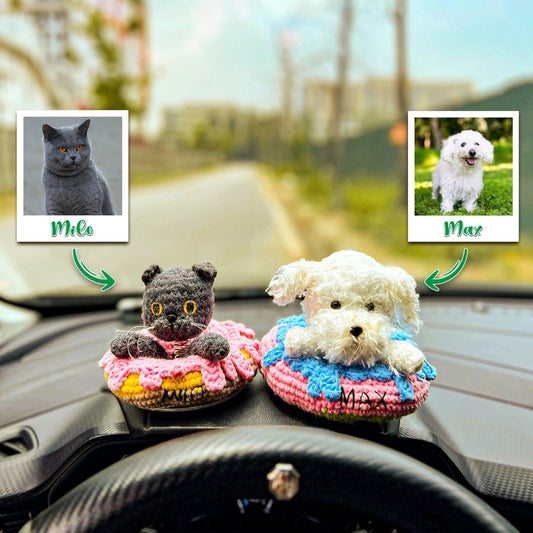 Custom Car Dashboard Crochet Doll for Pets mysite