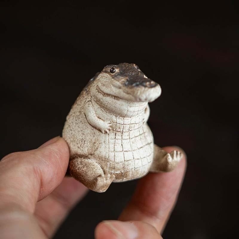 Handmade Purple Sand Tea Pet Crocodile Ornaments - iTeapet