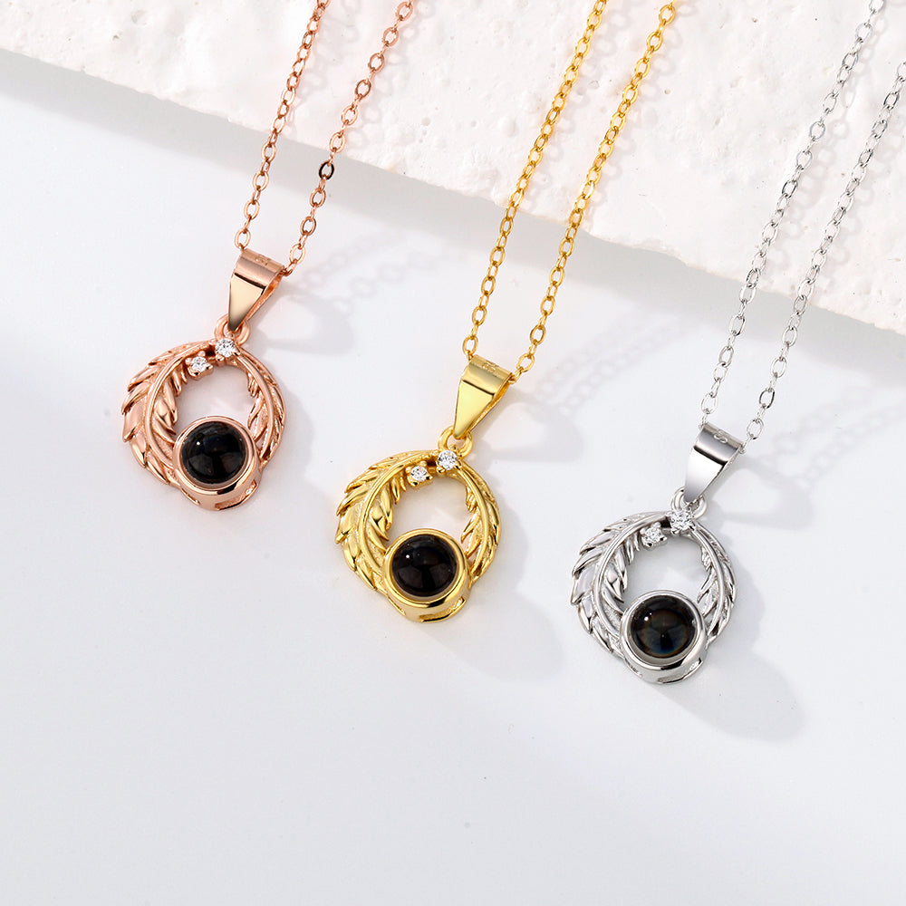Custom projection necklace - close-up view