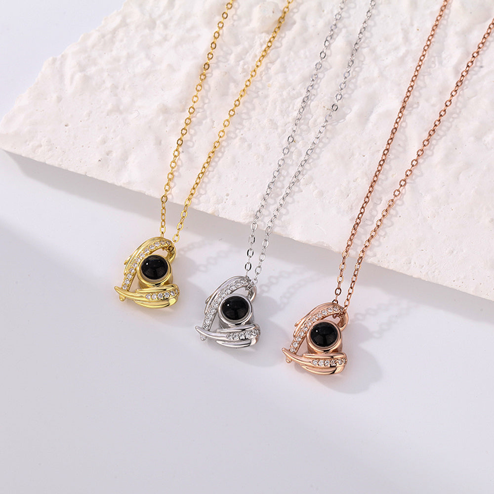 Custom photo necklace - close-up view