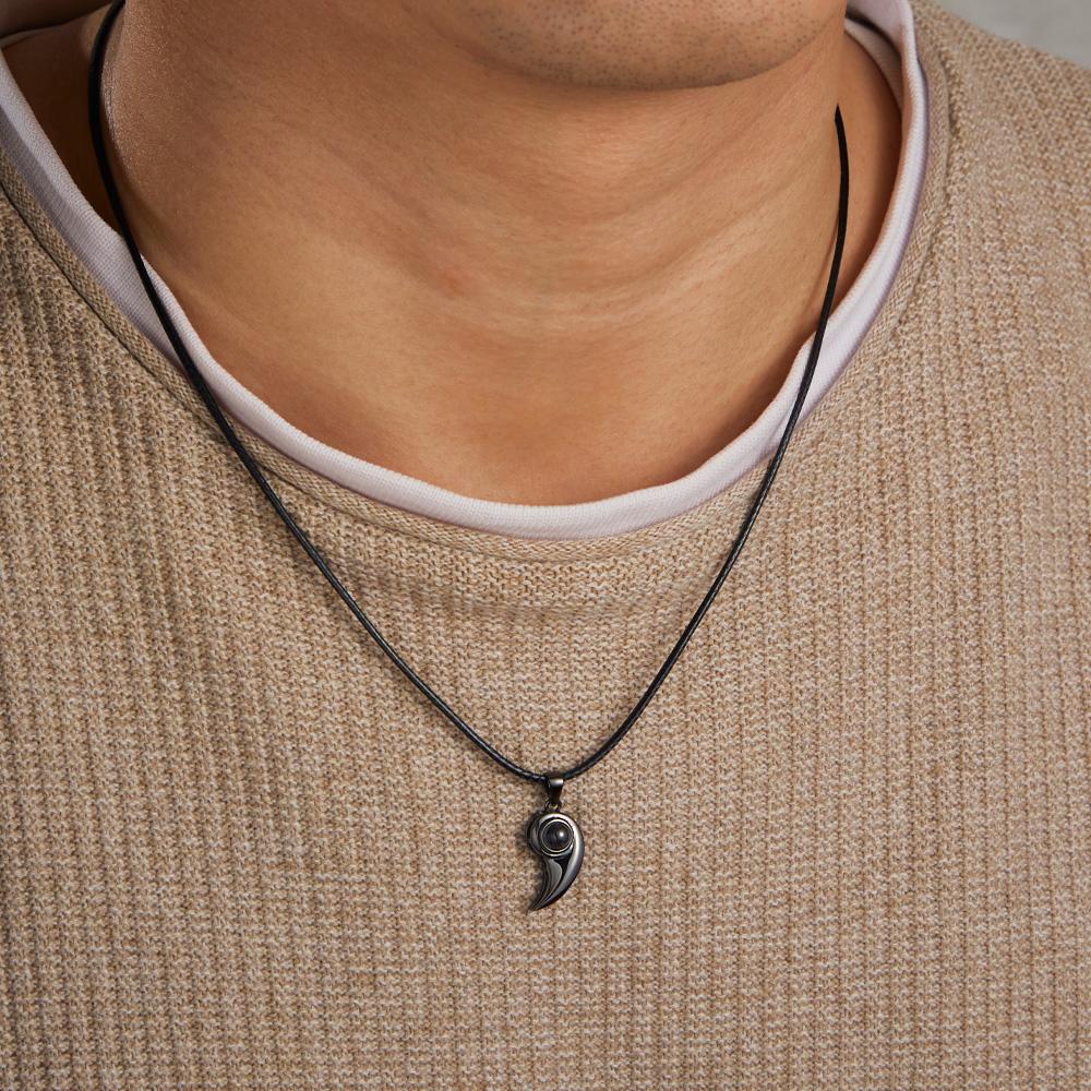 Custom projection necklace - close-up view