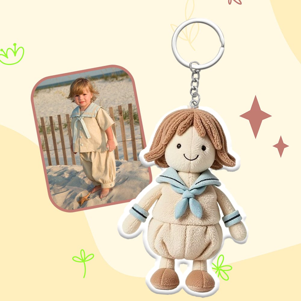 Personalized Photo Plush Doll Keychain Mini Me Plush Keychain Gifts for Son