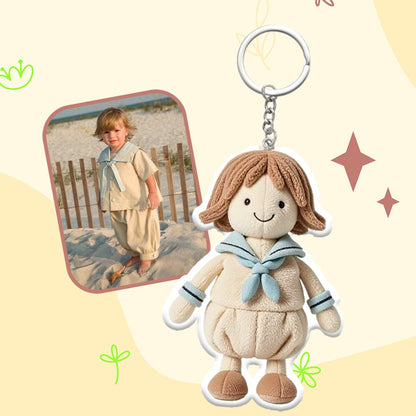 Personalized Photo Plush Doll Keychain Mini Me Plush Keychain Gifts for Son