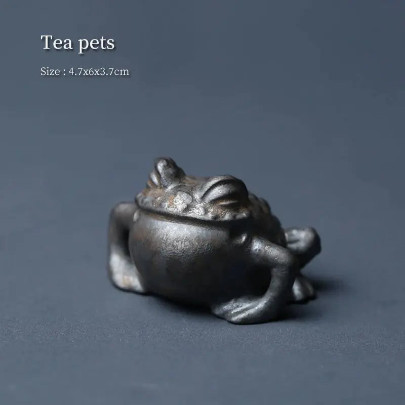 Tea Pet | Golden Frog Fortune Frog Ceramic Tea Ceremony Decorative Frog - iTeapet