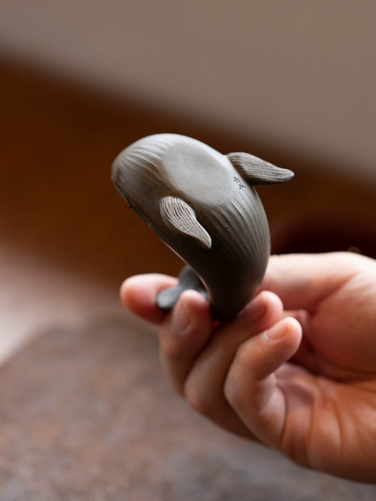 Tea Pet | Purple Clay Sculpture Whale Spouting Water Design Original Display Ornament - iTeapet