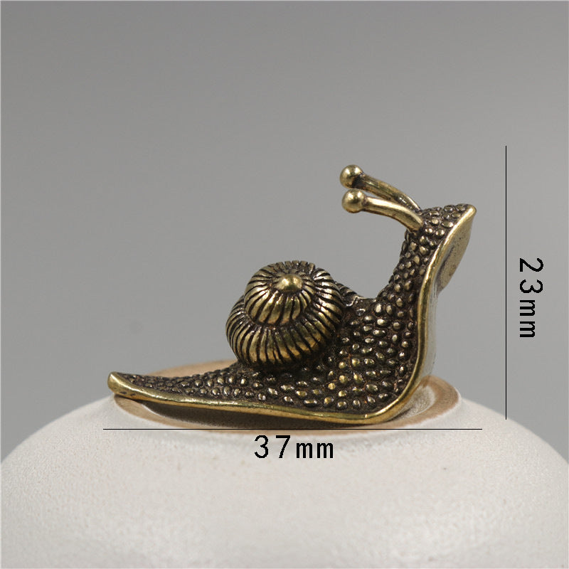 Brass Tea Pet Snail Decoration Pure Copper Paperweight Solid Core To Do Old Artifact iTeapets