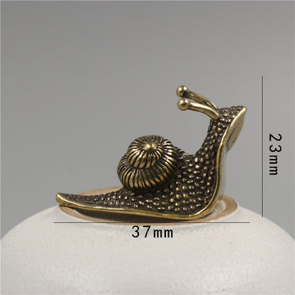 Brass Tea Pet Snail Decoration Pure Copper Paperweight Solid Core To Do Old Artifact iTeapets