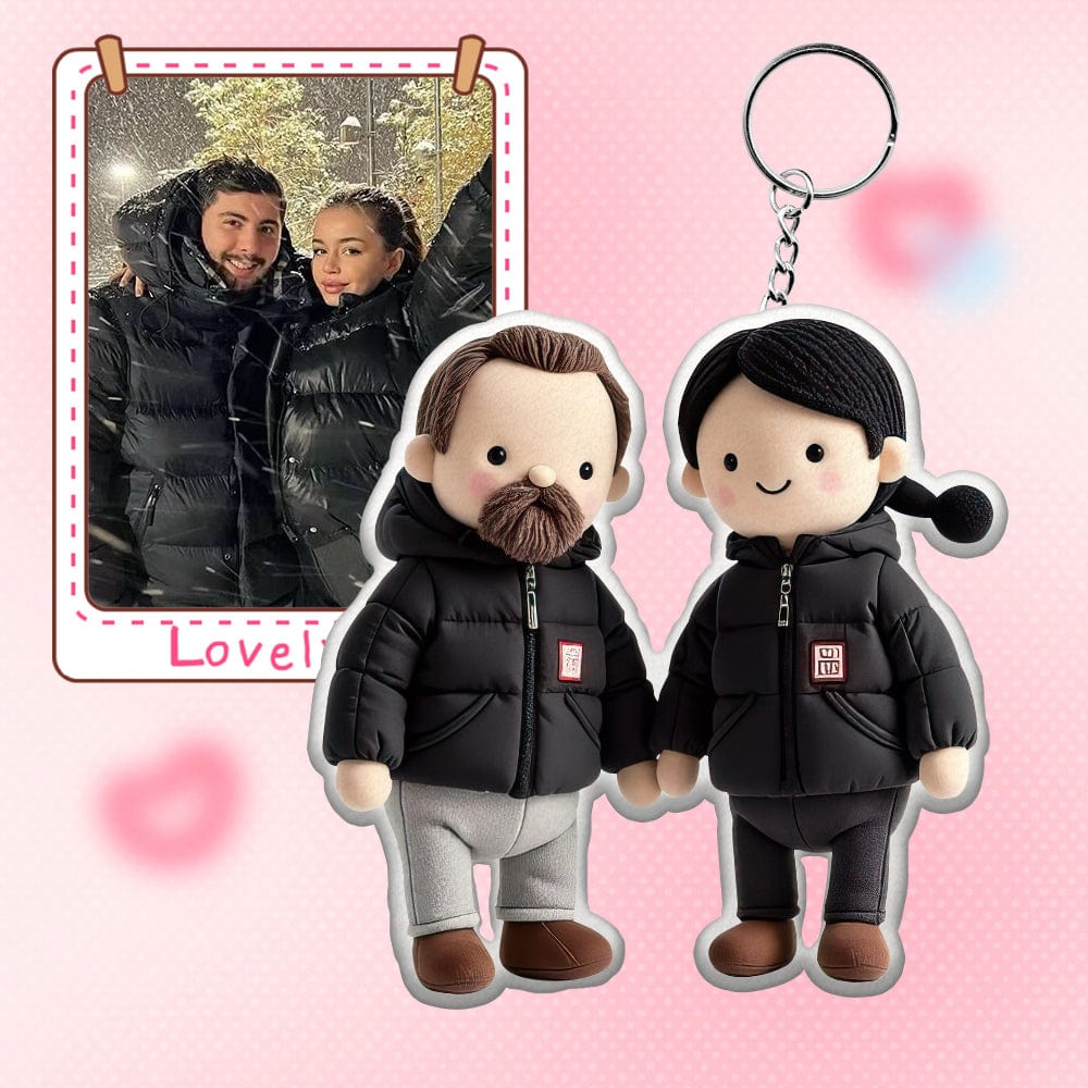 Personalized Photo Plush Doll Keychain Mini Me Plush Keychain Gifts for Son