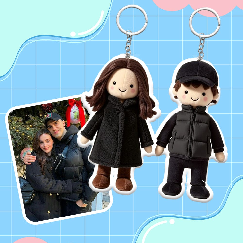 Personalized Photo Plush Doll Keychain Mini Me Plush Keychain Gifts for Son