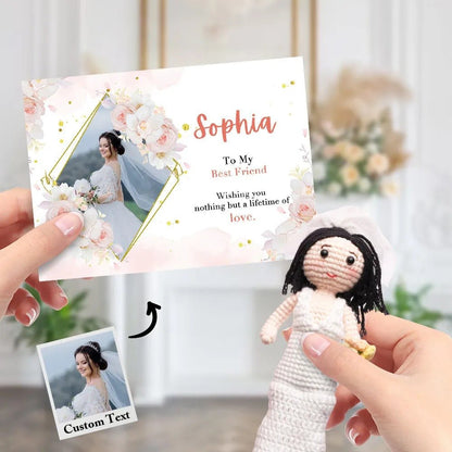 Bridal Shower Gift Custom Crochet Doll from Photo Handmade Look alike Dolls with Personalized Name Card mysite