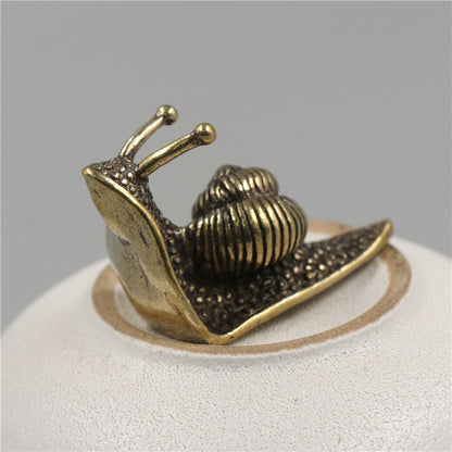 Brass Tea Pet Snail Decoration Pure Copper Paperweight Solid Core To Do Old Artifact iTeapets