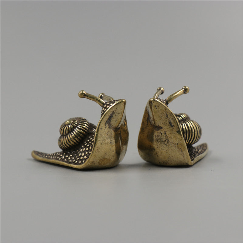 Brass Tea Pet Snail Decoration Pure Copper Paperweight Solid Core To Do Old Artifact iTeapets