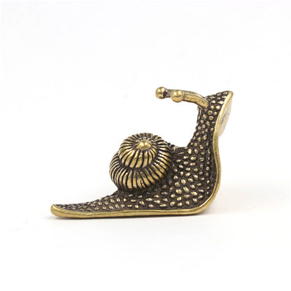 Brass Tea Pet Snail Decoration Pure Copper Paperweight Solid Core To Do Old Artifact iTeapets