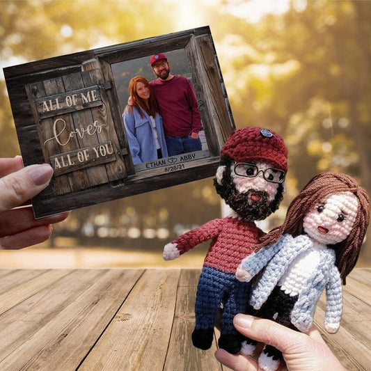 Personalized Crochet Doll with Photo Card "All Of Me Loves All Of You" mysite