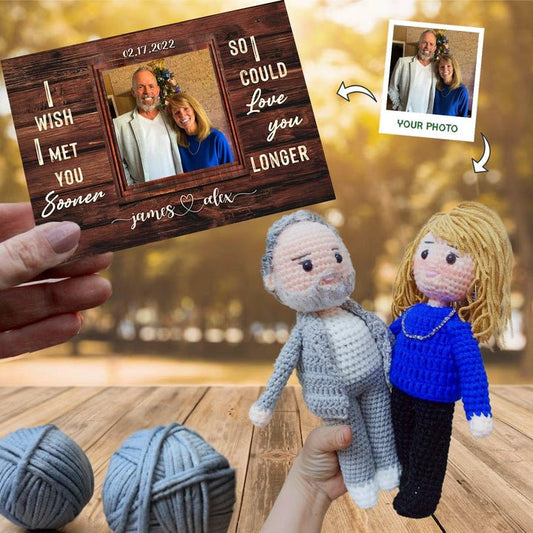 Personalized Crochet Doll with Photo Card "I Wish I Met You Met You Sooner" mysite