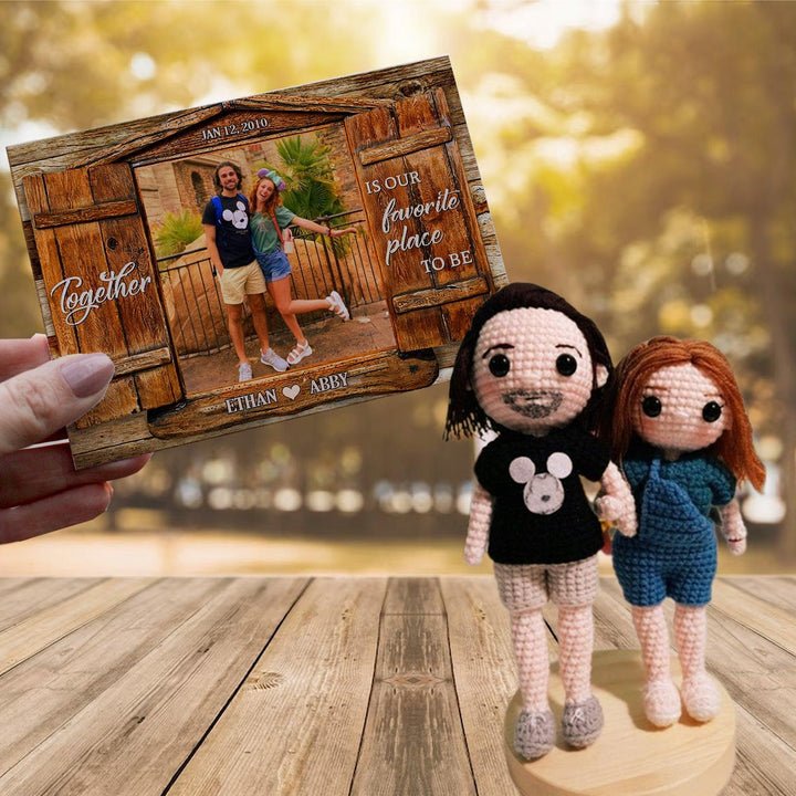 Personalized Crochet Doll with Photo Card "Together Is Our Favorite Place To Be" mysite