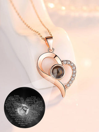 Personalized Photo Projection Heart Necklace